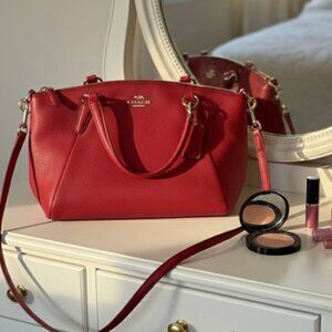 Coach Mini Bennett Satchel – Red Pebbled Leather Small Bag